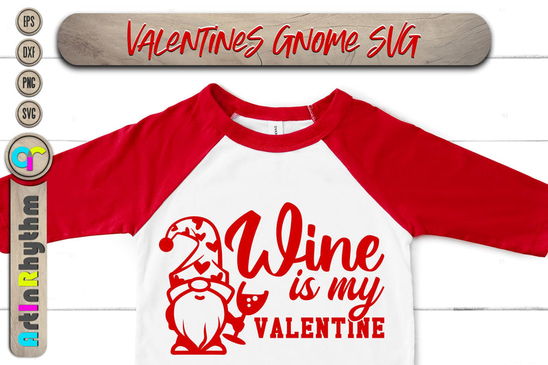 Wine is my Valentine, Happy Valentine's day svg, gnome svg SVG Artinrhythm shop 