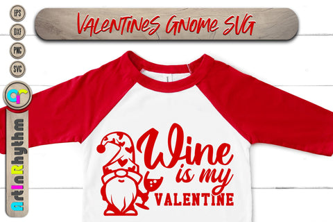Wine is my Valentine, Happy Valentine's day svg, gnome svg SVG Artinrhythm shop 