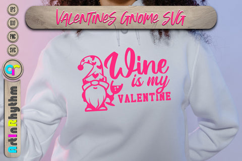 Wine is my Valentine, Happy Valentine's day svg, gnome svg SVG Artinrhythm shop 