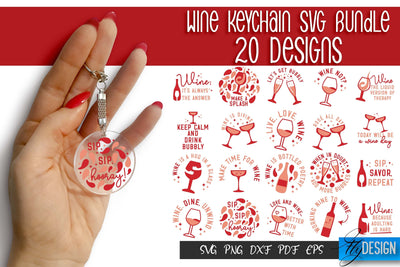 Wine Keychain SVG Design | Alcohol SVG Quotes | Round Party SVG Quotes SVG Fly Design 