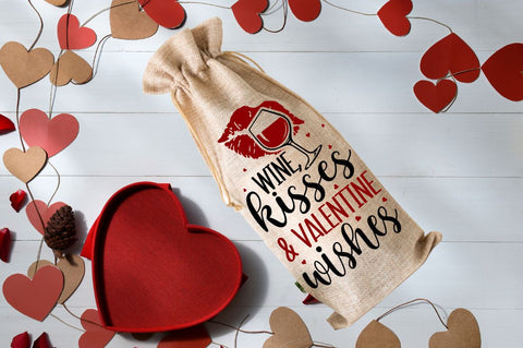 Wine, kisses & Valentine wishes SVG SVG Regulrcrative 