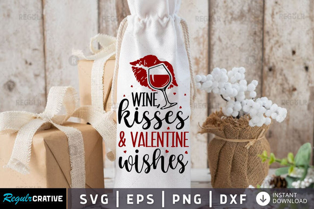 Wine, kisses & Valentine wishes SVG SVG Regulrcrative 