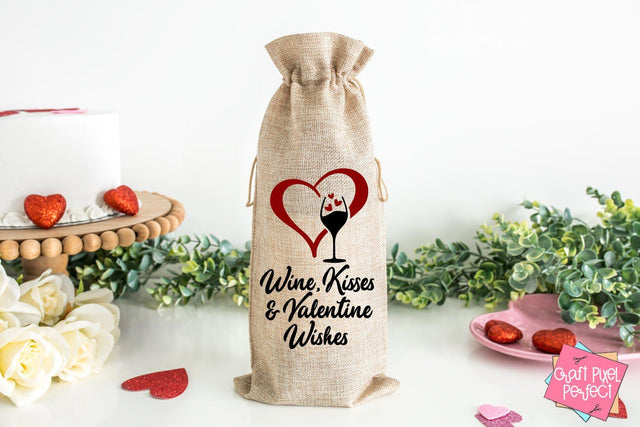 Wine Kisses & Valentine Wishes, Valentines Svg, Valentine Wine Svg SVG Craft Pixel Perfect 