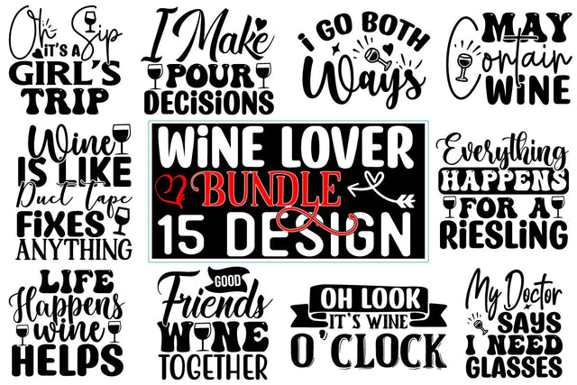 Wine Lover SVG Design Bundle SVG CraftingStudio 