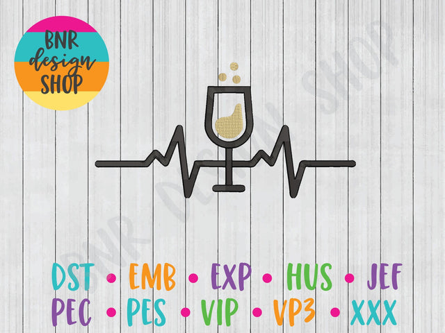 Wine Machine Embroidery Design Embroidery/Applique BNRDesignShop 