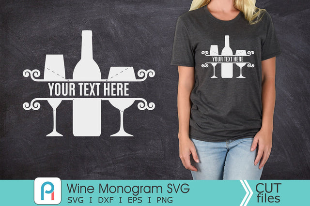 Wine Monogram Svg, Wine SVG, Wine Clipart SVG Pinoyart Kreatib 