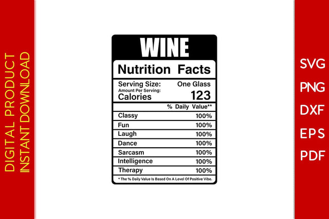 Wine Nutrition Facts SVG PNG PDF Cut File SVG Creativedesigntee 