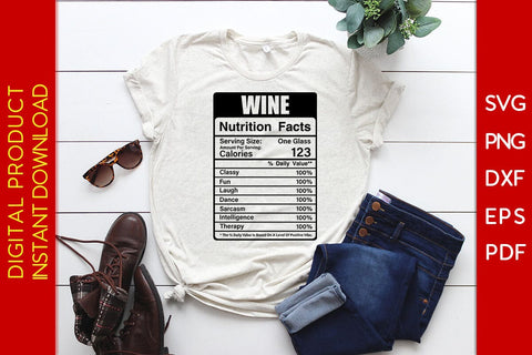 Wine Nutrition Facts SVG PNG PDF Cut File SVG Creativedesigntee 
