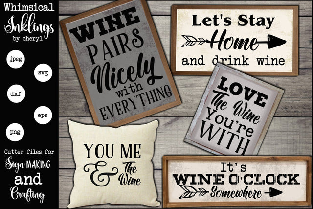 Wine Pairs Nicely SVG Set SVG Whimsical Inklings 