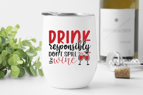 Wine Quote SVG Bundle - 25 Designs, Wine Lover SVG, Wine Sayings SVG, Wine Glass SVG, Wine Tumbler SVG SVG HappyDesignStudio 