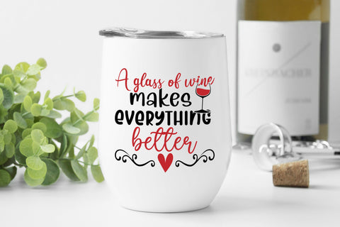 Wine Quote SVG Bundle - 25 Designs, Wine Lover SVG, Wine Sayings SVG, Wine Glass SVG, Wine Tumbler SVG SVG HappyDesignStudio 