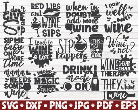 Wine quotes SVG Bundle | 30 designs SVG HQDigitalArt 