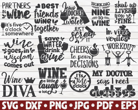 Wine quotes SVG Bundle | 30 designs SVG HQDigitalArt 