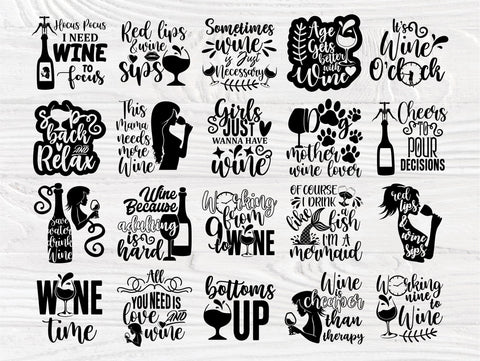 Wine Quotes SVG Bundle, Drinking Svg, Funny Shirt SVG TonisArtStudio 