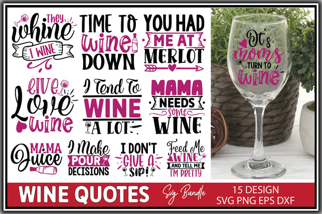 Wine Quotes SVG Bundle SVG Ariyan 