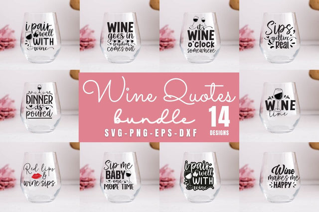 Wine Quotes Svg Bundle SVG DESIGNISTIC 