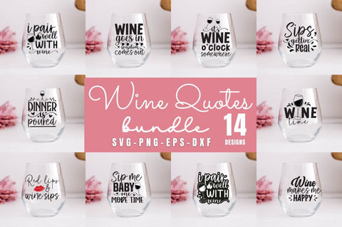 Wine Quotes Svg Bundle SVG DESIGNISTIC 