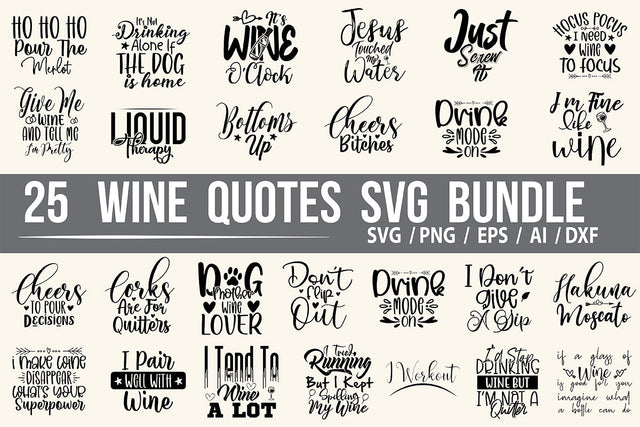Wine Quotes SVG Bundle SVG nirmal108roy 