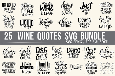 Wine Quotes SVG Bundle SVG nirmal108roy 