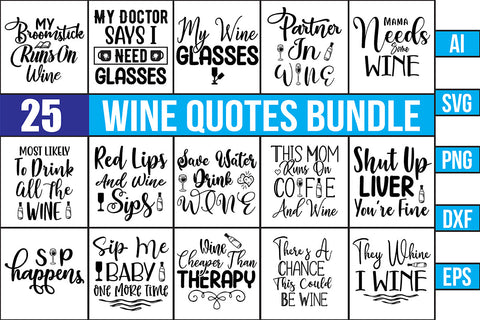 Wine Quotes SVG Bundle SVG nirmal108roy 