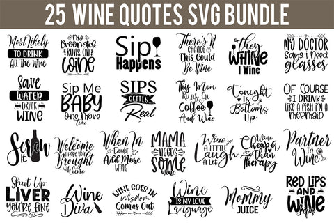 Wine Quotes SVG Bundle SVG nirmal108roy 