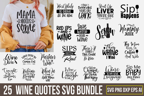 Wine Quotes SVG Bundle SVG nirmal108roy 