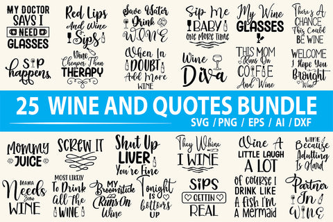 Wine Quotes SVG Bundle SVG nirmal108roy 