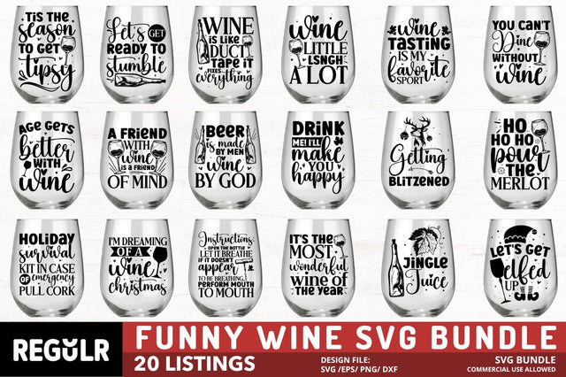 Wine quotes SVG Bundle SVG Regulrcrative 