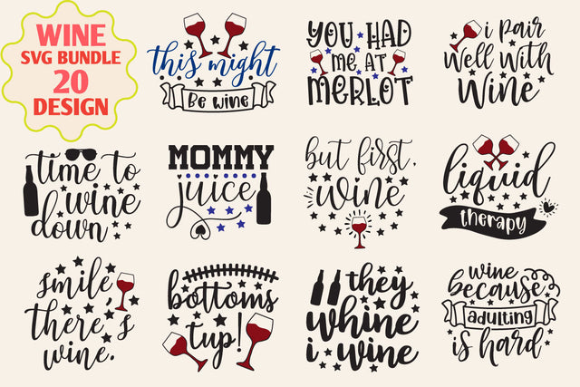 Wine Quotes Svg Bundle, Wine Svg, Drinking Svg, Wine Quotes, Wine glass svg, Funny Quotes SVG md faruk hossain 