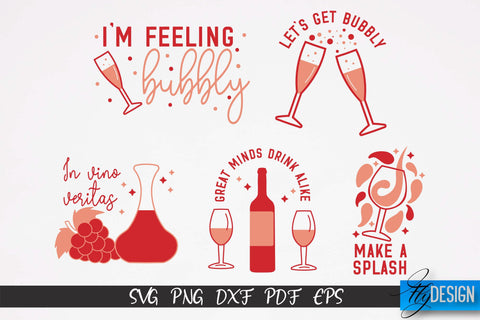 Wine Quotes SVG Bundle | Wine T-Shirt Design | Wine Sayings v.1 SVG Fly Design 