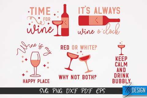 Wine Quotes SVG Bundle | Wine T-Shirt Design | Wine Sayings v.1 SVG Fly Design 