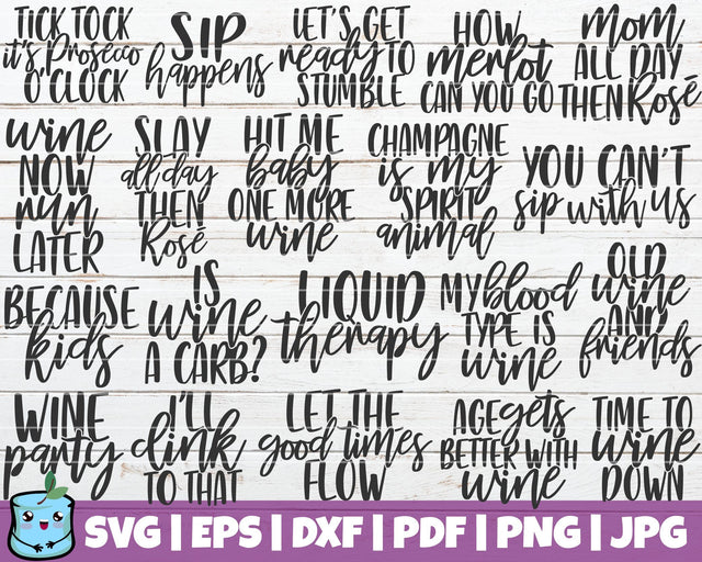 Wine Sayings SVG Bundle2 SVG MintyMarshmallows 