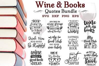 Wine Svg Bundle, Books And Wine Svg, Book Club Svg SVG Craft Pixel Perfect 