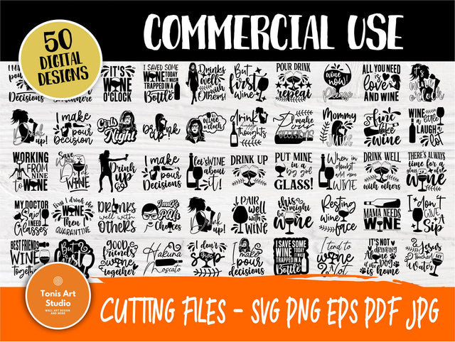 Wine SVG Bundle, Drinking Svg, Funny Shirt Designs SVG TonisArtStudio 