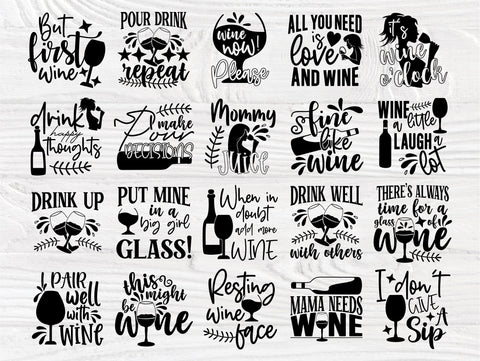 Wine SVG Bundle, Drinking Svg, Funny Shirt Designs SVG TonisArtStudio 