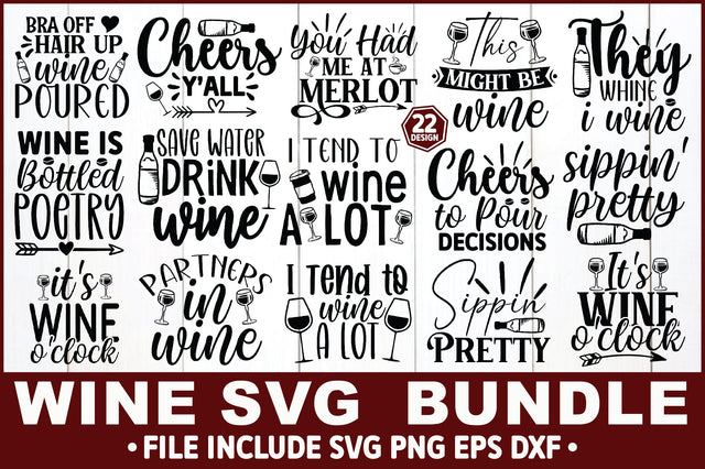 Wine SVG Bundle SVG Ariyan 