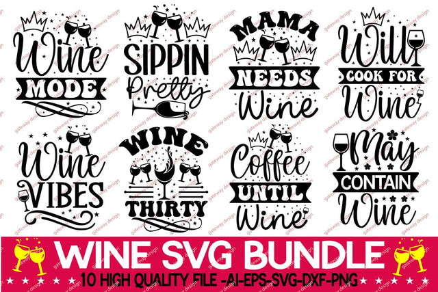 Wine Svg Bundle SVG designmaster24 