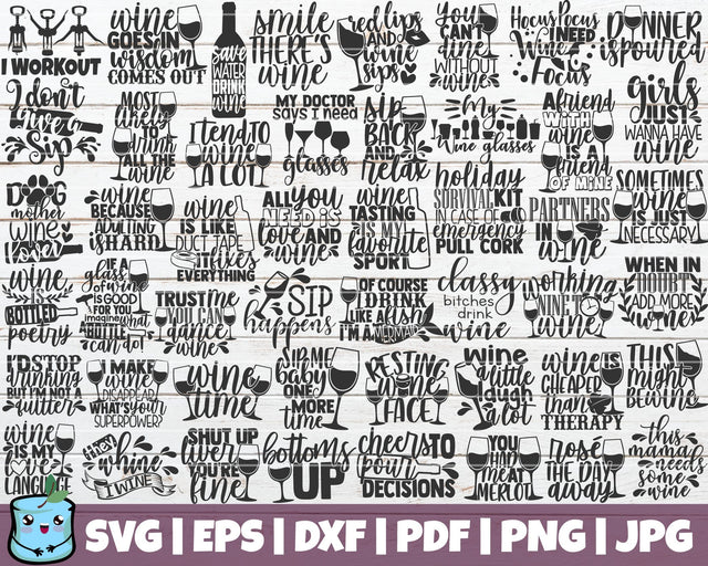 Wine SVG Bundle SVG MintyMarshmallows 