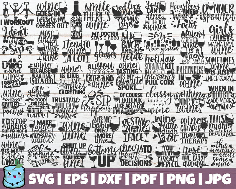 Wine SVG Bundle SVG MintyMarshmallows 