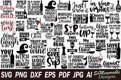 Wine SVG Bundle SVG SoMemorableDesigns 