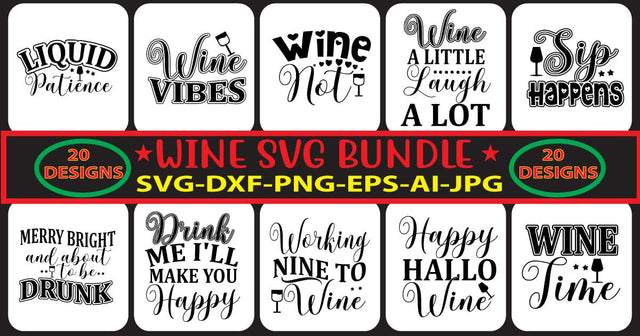 Wine SVG Bundle SVG Syaman 