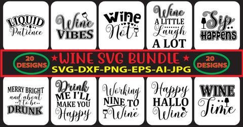 Wine SVG Bundle SVG Syaman 
