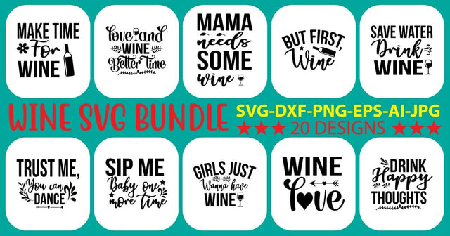 Wine SVG Bundle SVG Syaman 