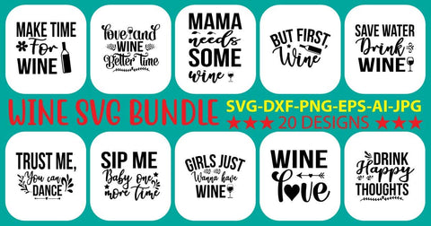 Wine SVG Bundle SVG Syaman 