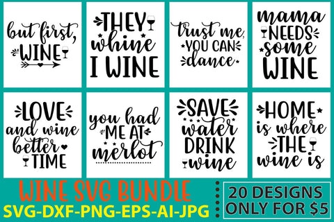 Wine SVG Bundle SVG Syaman 
