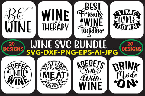 Wine SVG Bundle SVG Syaman 