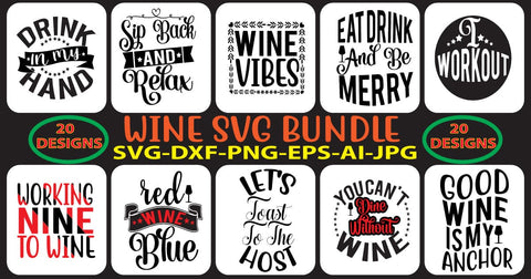 Wine SVG Bundle SVG Syaman 