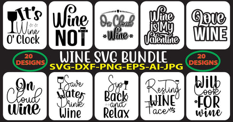 Wine SVG Bundle SVG Syaman 
