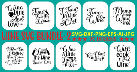 Wine SVG Bundle SVG Syaman 