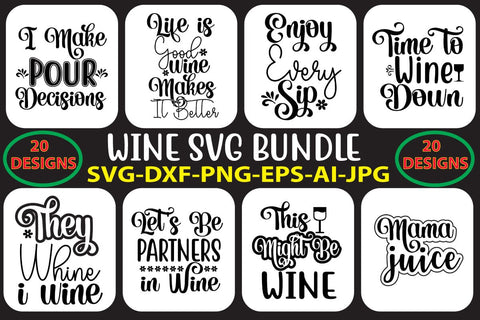 Wine SVG Bundle SVG Syaman 